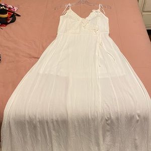 White Linen Long Dress